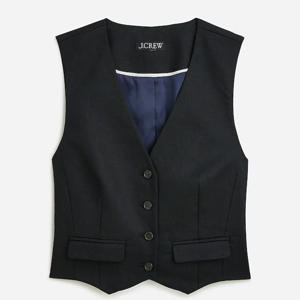 Classic vest in stretch linen blend NWT